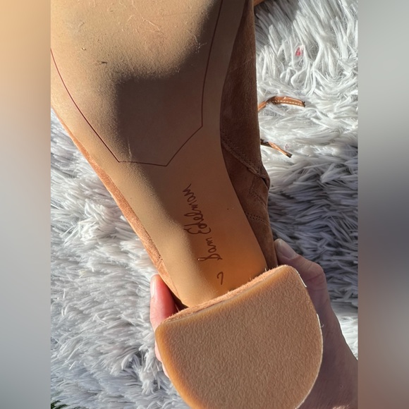 NWOT • Sam Edelman Chestnut Tie Up Peep Toe Chunky Heel - Picture 8 of 16